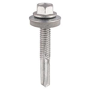 Timco 5.5 x 55mm Self Drill Screws Washer Head, Metal To Metal, Exterior Quality Plating For Steel 3.0-12.5mm Thickness H55W16