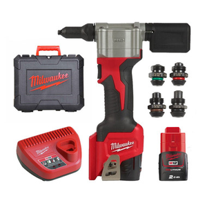 Milwaukee M12 BPRT-201X 12V Pop Rivet Tool Kit with 1x 2.0Ah Battery