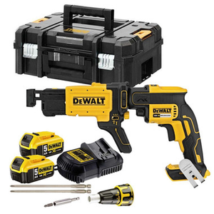 DeWalt DCF620P2K-GB 18V XR Brushless Collated Drywall Screwdriver with 2x 5.0Ah Batteries, Charger & a TSTAK Carry Case
