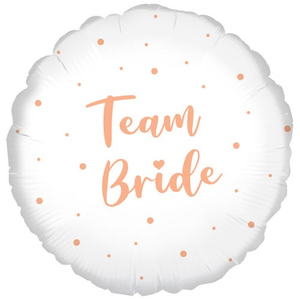 Team Bride Rose Gold Dots Round Foil Helium Balloon 46cm / 18 in