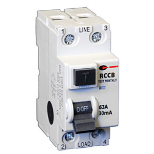Lewden 63/30/2A 63A 30mA 2 Pole RCD Type A 