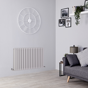 Milano Aruba - Horizontal Designer Radiator - Double Panel - 635mm x 1000mm - Light Grey