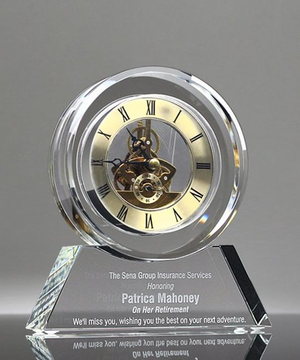 Crystal Desk Clock Award