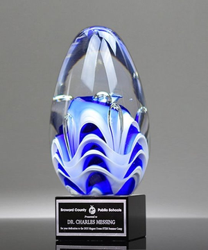 Azure Flutter Art Glass