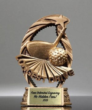 Goldtone Longest Drive Golf Trophy