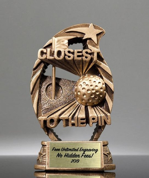 Goldtone Closest to the Pin Golf Trophy