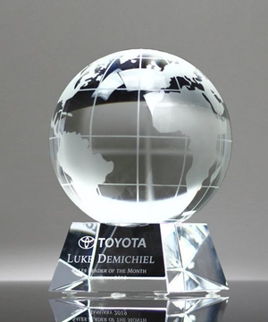 Crystal World Globe Pyramid Award