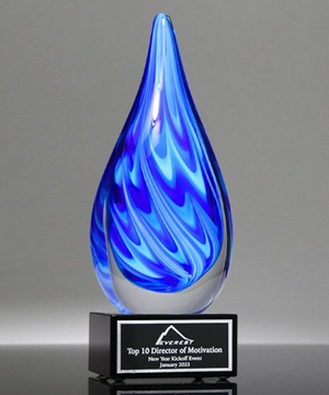 Royal Art Glass Flame Award - Black Base