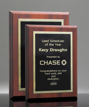 Laser Engraved Walnut Finish Plaque