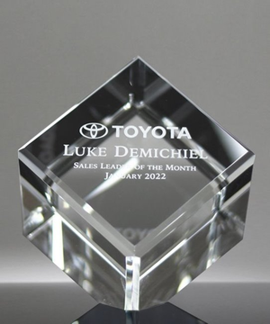Crystal Cube Paperweight
