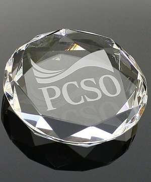 Multifaceted Crystal Round Paperweight