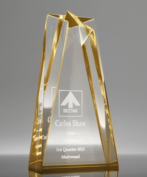 Spectra Gold Star Tower Acrylic