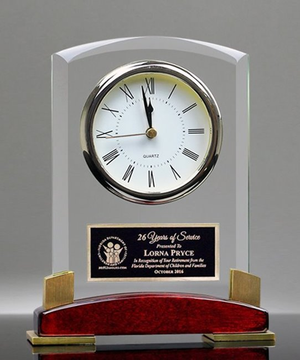 Beveled Glass Award Clock