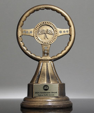 Gold Steering Wheel Resin Trophy