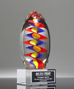Engage Art Glass Award - Colorful Egg Trophy