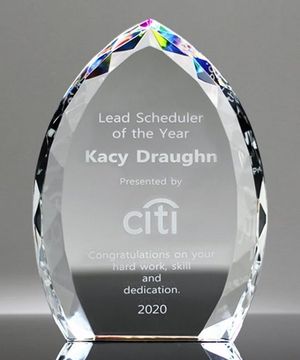 Jeweled Crystal Flame Award