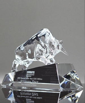 Clear Crystal Optimistic Bull Award