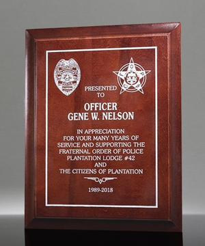 Laser Engraved Dark Cherry Plaques