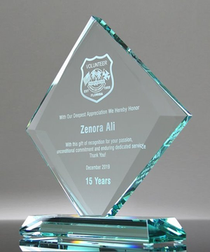 Beveled Gem Glass Award