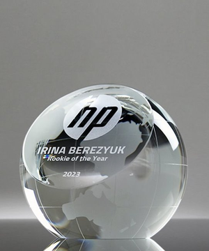 Globe Slant Crystal Award