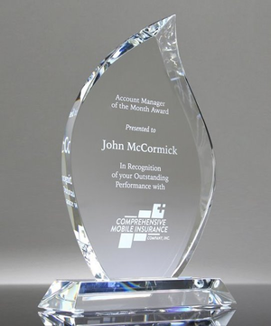 Beveled Flame Crystal Award