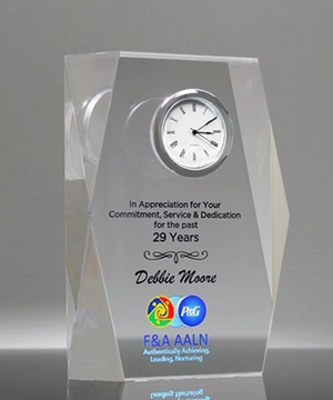 Custom Printed Acrylic Clock Award