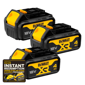 DeWalt DCB182 18v Battery XR Slide 4.0Ah Li-Ion Pack of 3
