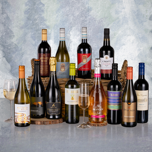 Twelve Wines in a Wicker Hamper