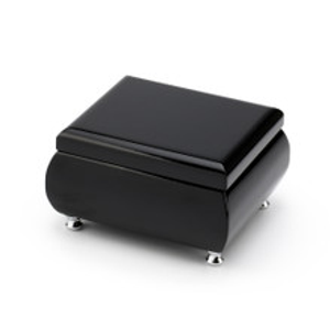 18 Note High Gloss Midnight Black Finish Musical Jewelry Box