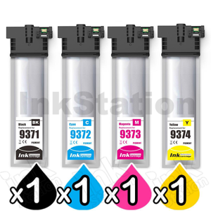 4 Pack Compatible for Epson 902XL (C13T937192-C13T937492) High Yield Ink Combo [1BK,1C,1M,1Y]