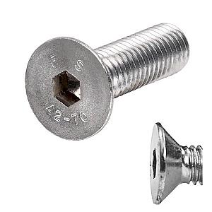 M8 x 70 Socket Countersunk Screws, Stainless Steel A2 (304), DIN 7991