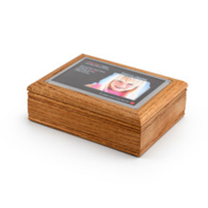 4" x 6" Oak Photo Frame Music Box with New "Pop-Out" lens System
