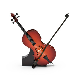 Elegant Brown Cello Music Box With A Stand