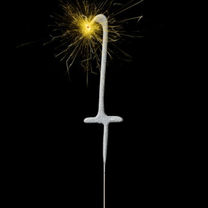 Silver Number 1 Non Hand Held Sparkler 17cm
