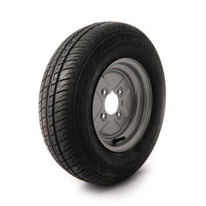 145/80 R10, 4 ply, 4 on 4" PCD wheel assembly