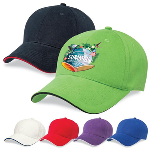 Premium Soft Cotton Six Panel Cap with Contrast Sandwich Peak