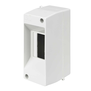 1 or 2 Module IP40 Open Front Enclosure with Moulded DIN Rail