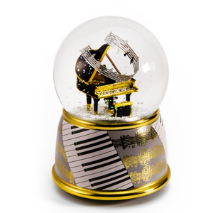 Music Theme Grand Piano with Painted Base Musical Water / Snow Globe