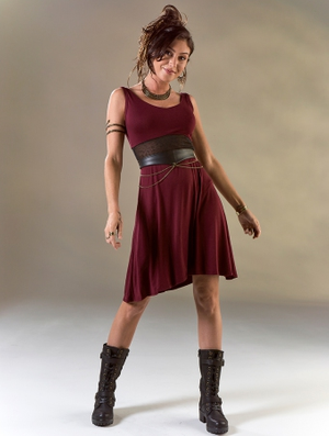 'Robe courte sans manches "Wakäa", Bordeaux'