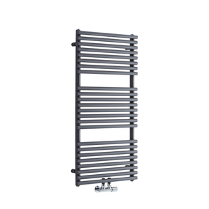 Milano Via - Anthracite Bar on Bar Central Connection Heated Towel Rail 1065mm x 500mm