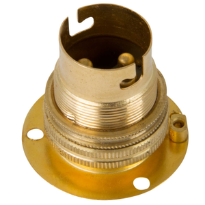 Bayonet Cap BC-B22 Batten 3 Hole Shaded Lampholder Brass (Sold in 1's)