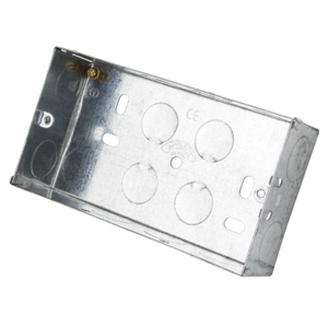 2 Gang 25mm Metal Flush Knockout (KO) Switch and Socket Box (Sold in 1's)