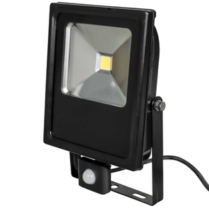 30W LED Slim Floodlight with PIR Black 3000K