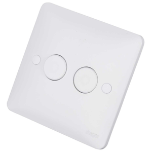 Hager Sollysta 250W 2 Gang Dimmer White