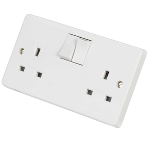 Crabtree 13A DP 2 Gang Switched Socket Old Style Terminals White
