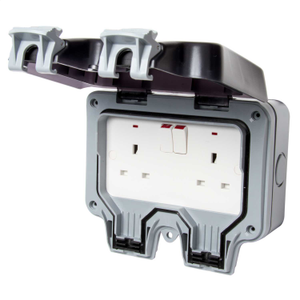 13A DP 2 Gang Double Switched Socket Weatherproof IP66