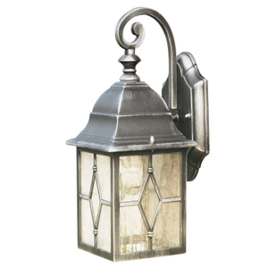 Genoa IP23 Outdoor Wall Down Lantern Black and Silver