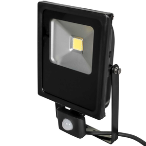 20W LED Slim Floodlight with PIR Black 4000K