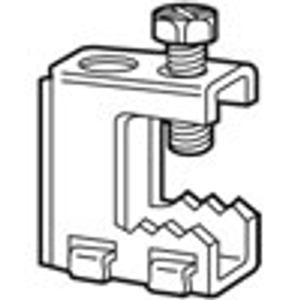 Beam/Purlin, Spring Steel Beam Clamp thru 1/2" Flange, 3/8" - 16, 1/4" - 20, #10-2 Threaded Rod, Load limit 100lbs.