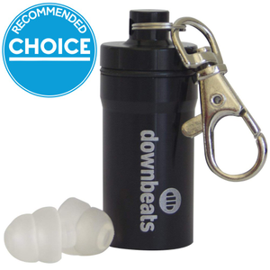 Downbeats Reusable High Fidelity Hearing Protection Earplugs (Black Canister)